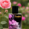 Delina by scenteria scents 5o ml bottle, showing flower in background