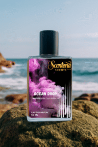 Ocean Drop by Scenteria Scents perfume bottle inspired by Cool Water for Women, a refreshing floral-aquatic fragrance with melon, lotus, jasmine, and musk